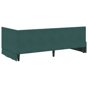 Rohový rám postele s čelo Tmavě zelená 90 cm x 190 cm samet - obrázek 7