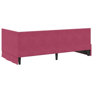 Rohový rám postele s čelo Víno Červené 90 cm x 190 cm samet - obrázek 7