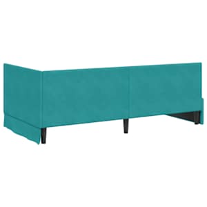 Rohový rám postele s čelo Tyrkysová 100 cm x 200 cm samet - obrázek 7