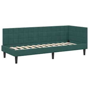 Rohový rám postele s čelo Tmavě zelená 80 cm x 200 cm samet - obrázek 4