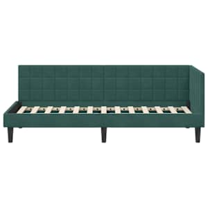 Rohový rám postele s čelo Tmavě zelená 80 cm x 200 cm samet - obrázek 5