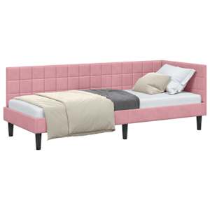 vidaXL Nurgavoodi raam peaga Roosa 80 cm x 200 cm Samet