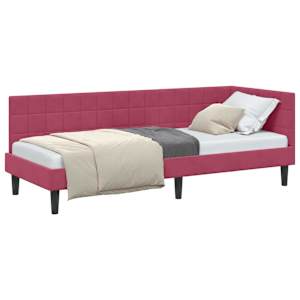 vidaXL Nurgavoodi raam peaga Veinpunane 80 cm x 200 cm Samet