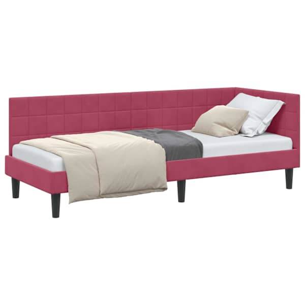 vidaXL Nurgavoodi raam peaga Veinpunane 80 cm x 200 cm Samet