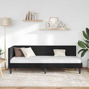 Rohový rám postele s čelo Černá 80 cm x 200 cm samet - obrázek 3
