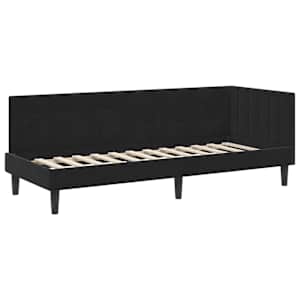 Rohový rám postele s čelo Černá 80 cm x 200 cm samet - obrázek 4