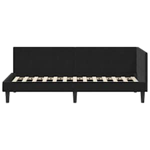 Rohový rám postele s čelo Černá 80 cm x 200 cm samet - obrázek 5