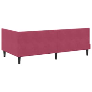 Rohový rám postele s čelo Víno Červené 90 cm x 190 cm samet - obrázek 7