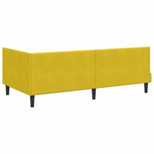 Rohový rám postele s čelo Žlutá 90 cm x 190 cm samet - obrázek 7