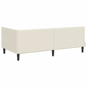 Rohový rám postele s čelo Krémová 90 cm x 190 cm samet - obrázek 7
