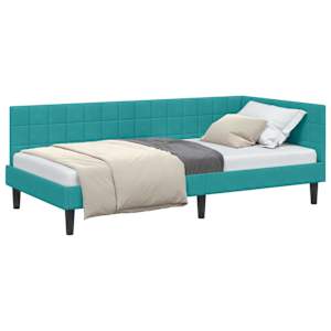 vidaXL Nurgavoodi raam peaga T&uuml;rkiis 90 cm x 190 cm Samet