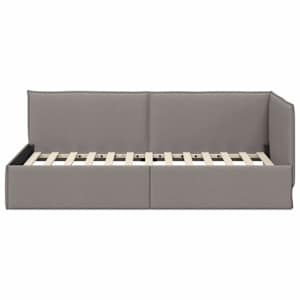 Rohový rám postele s čelo Taupe 80 x 200 cm textil - obrázek 5