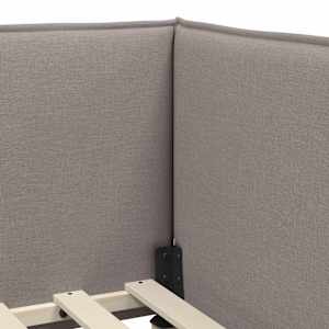 Rohový rám postele s čelo Taupe 90 x 200 cm textil - obrázek 8