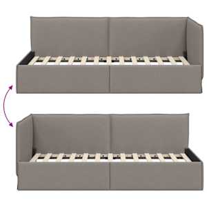 Rohový rám postele s čelo Taupe 90 x 200 cm textil - obrázek 9
