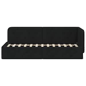 Rohový rám postele Černý 80 x 200 cm textil - obrázek 5