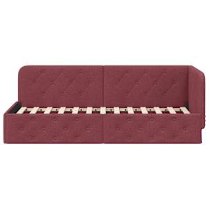 Rohový rám postele Víno Červené 80 x 200 cm textil - obrázek 5