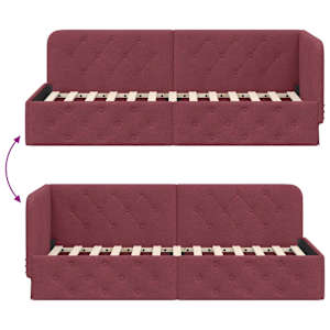 Rohový rám postele Víno Červené 80 x 200 cm textil - obrázek 9