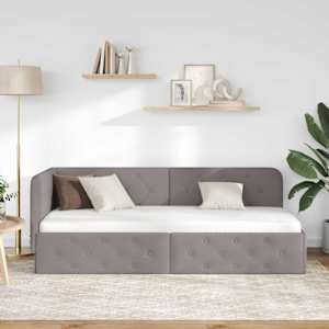 Rohový rám postele Taupe 80 x 200 cm textil - obrázek 4