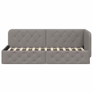 Rohový rám postele Taupe 80 x 200 cm textil - obrázek 5