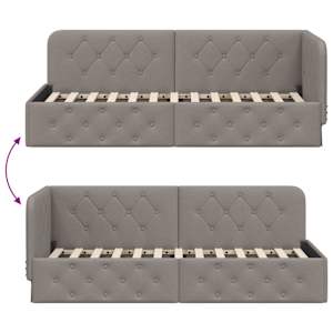 Rohový rám postele Taupe 80 x 200 cm textil - obrázek 9