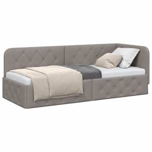 Rohový rám postele Taupe 80 x 200 cm textil - obrázek 3