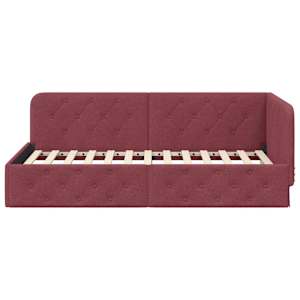 Rohový rám postele Víno Červené 100 x 200 cm textil - obrázek 5