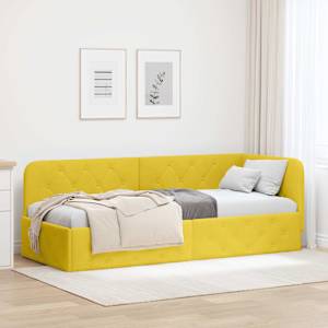 Rohový rám postele Žlutá 80 x 200 cm samet - obrázek 1
