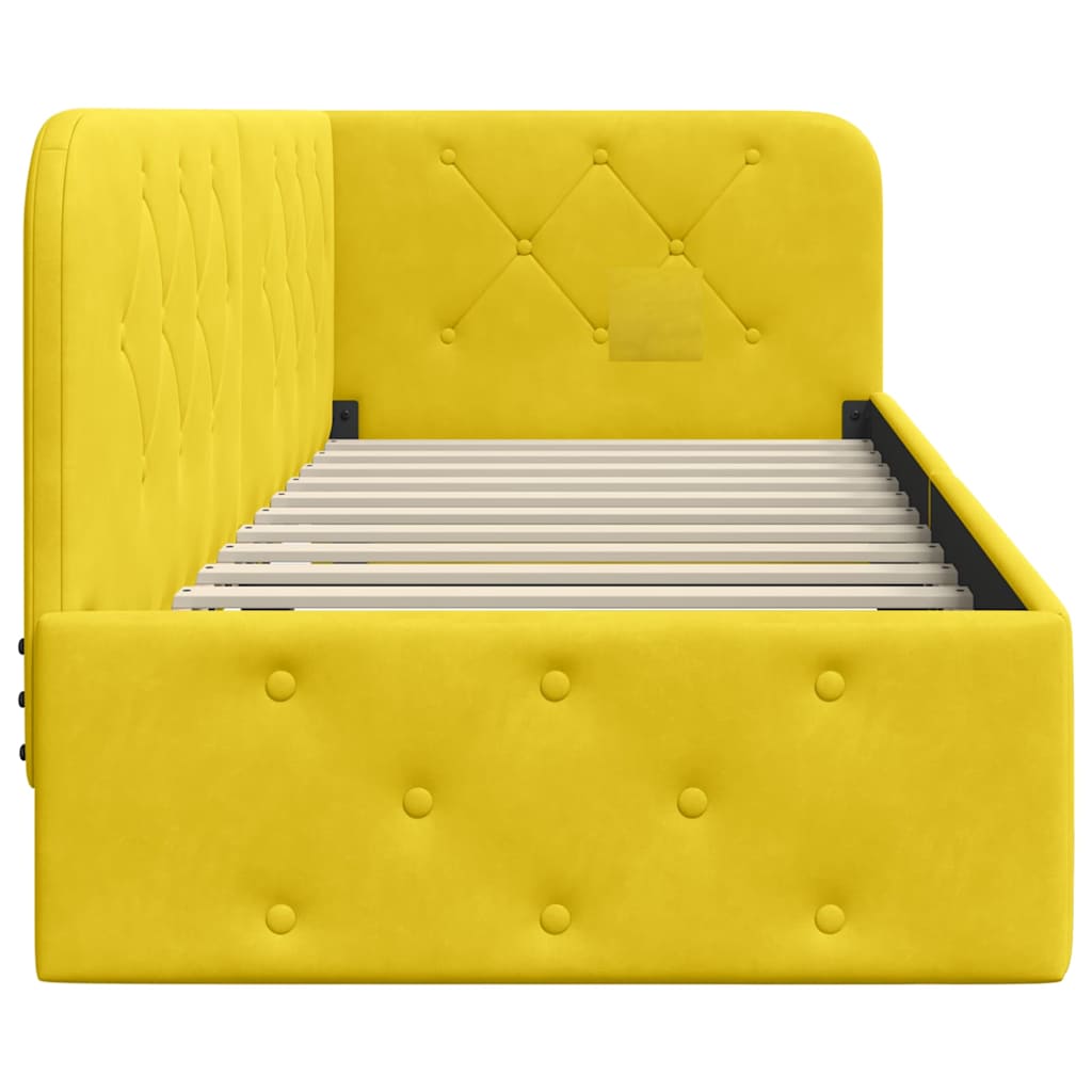 Nurgavoodi raam peaga Kollane 80 x 200 cm Samet 6 Kõik vajalik sinu aeda ja koju! Nurgavoodi raam peaga Kollane 80 x 200 cm Samet - Image 6