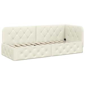 vidaXL Nurgavoodi raam cream 80 x 200 cm Samet