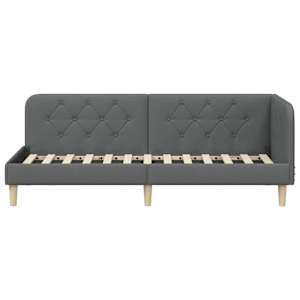 Rohový rám postele Tmavě šedá 80 x 200 cm textil - obrázek 5