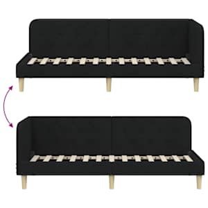 Rohový rám postele Černý 80 x 200 cm textil - obrázek 9