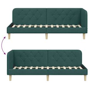 Rohový rám postele Tmavě zelená 80 x 200 cm textil - obrázek 9