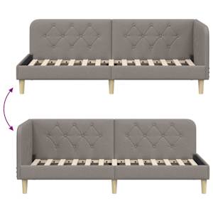 Rohový rám postele Taupe 80 x 200 cm textil - obrázek 9