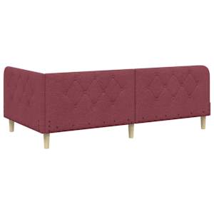Rohový rám postele Víno Červené 90 x 190 cm textil - obrázek 7