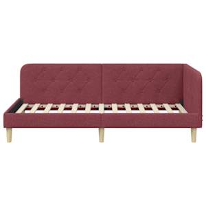 Rohový rám postele Víno Červené 90 x 190 cm textil - obrázek 5