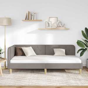 Rohový rám postele Taupe 90 x 190 cm textil - obrázek 4