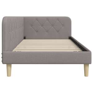 Rohový rám postele Taupe 90 x 190 cm textil - obrázek 6
