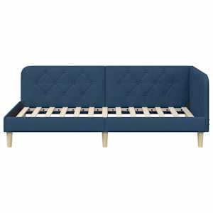Rohový rám postele Modrá 90 x 190 cm textil - obrázek 5
