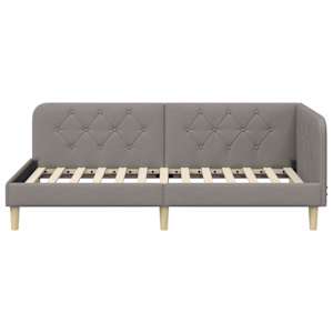 Rohový rám postele Taupe 100 x 200 cm textil - obrázek 5