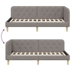 Rohový rám postele Taupe 100 x 200 cm textil - obrázek 9