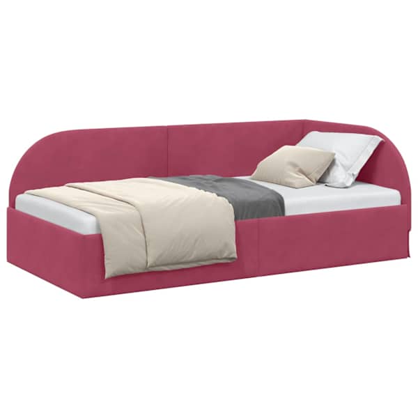vidaXL Nurgavoodi raam peaga Veinpunane 80 cm x 200 cm Samet