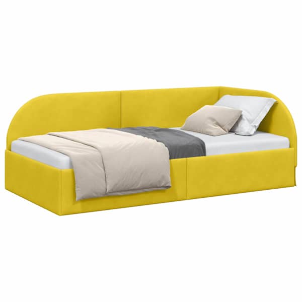 vidaXL Nurgavoodi raam peaga Kollane 80 cm x 200 cm Samet