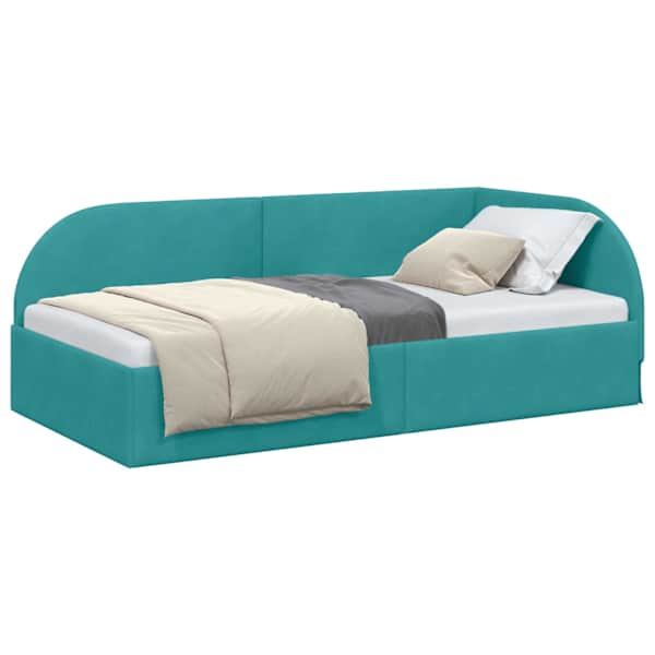 vidaXL Nurgavoodi raam peaga T&uuml;rkiis 80 cm x 200 cm Samet