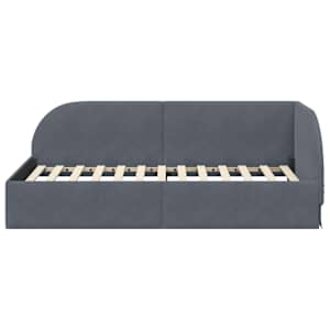 Rohový rám postele s čelo Tmavě šedá 90 cm x 190 cm samet - obrázek 5