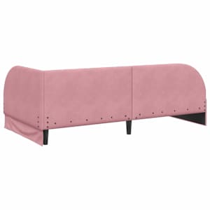 Rohový rám postele s čelo Růžová 90 cm x 190 cm samet - obrázek 7
