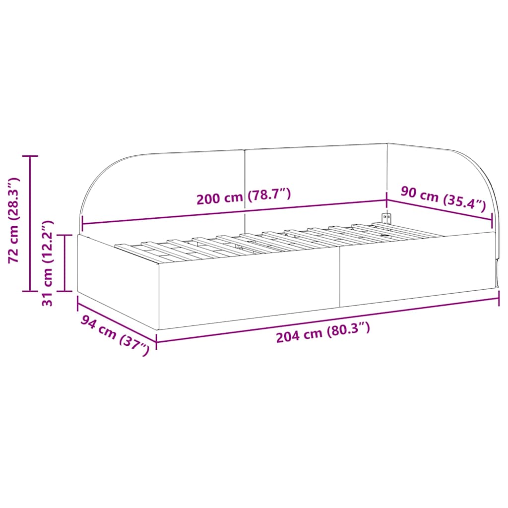 Nurgavoodi raam peaga Helehall 90 cm x 200 cm Samet 103 Kõik vajalik sinu aeda ja koju! Nurgavoodi raam peaga Helehall 90 cm x 200 cm Samet - Image 11