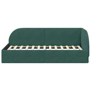 Rohový rám postele s čelo Tmavě zelená 90 cm x 200 cm samet - obrázek 5