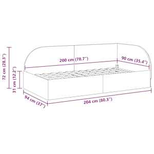 Rohový rám postele s čelo Tmavě zelená 90 cm x 200 cm samet - obrázek 11