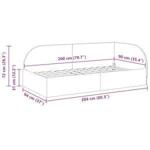 Rohový rám postele s čelo Víno Červené 90 cm x 200 cm samet - obrázek 11