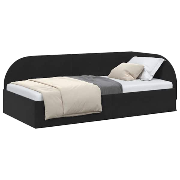 vidaXL Nurgavoodi raam peaga Must 90 cm x 200 cm Samet